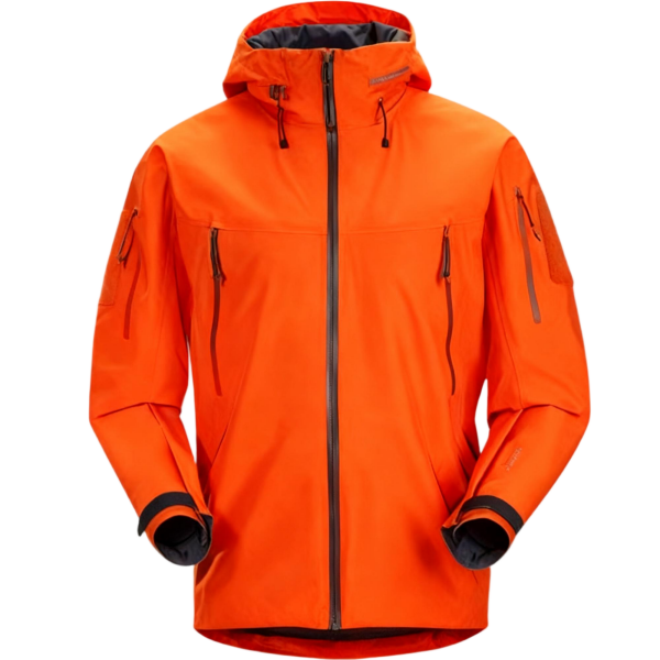 Bright Orange Hooded Technical Jacket