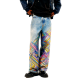 Colorful Geometric Pattern Oversized Denim Jeans