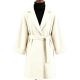 Cream Belted Oversized Wool-like Overcoat