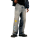 Star & Moon Pattern Oversized Denim Jeans