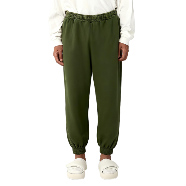 Olive Green Elastic-Cuff Lounge Pants
