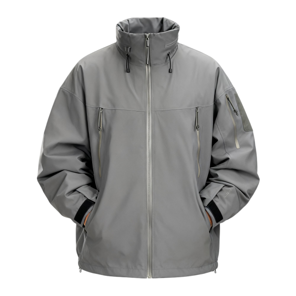 Light Gray Relaxed-Fit Technical Jacket