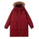 Burgundy Faux Fur Hood Long Parka